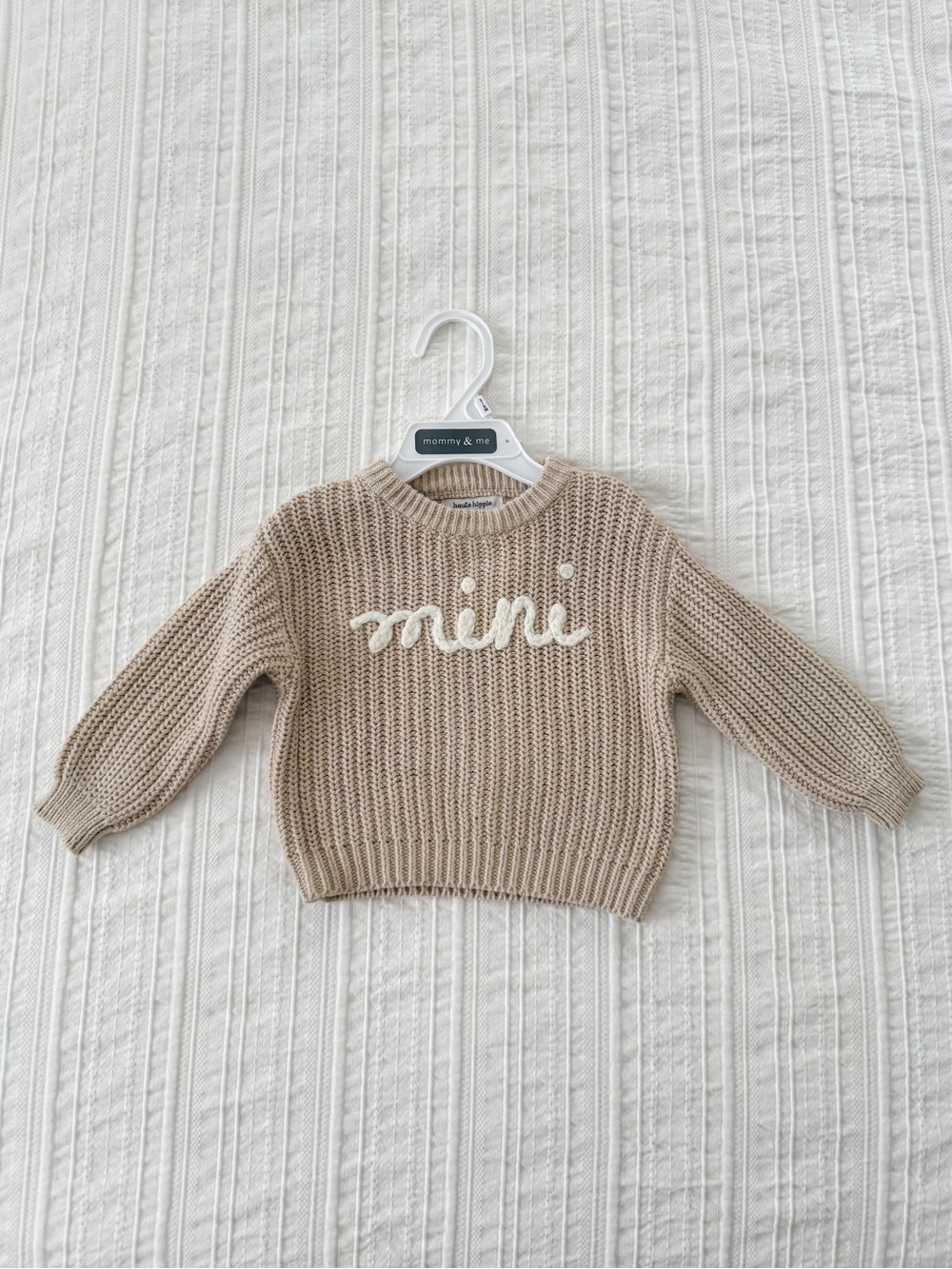 NWT Haute Hippie “Mini” Baby Cozy Chunky Knit Sweater Beige 3–6M